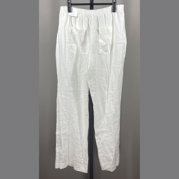 NEW Chicos Pants Womens Small white linen wide leg pull on casual classic - Picture 8 of 11